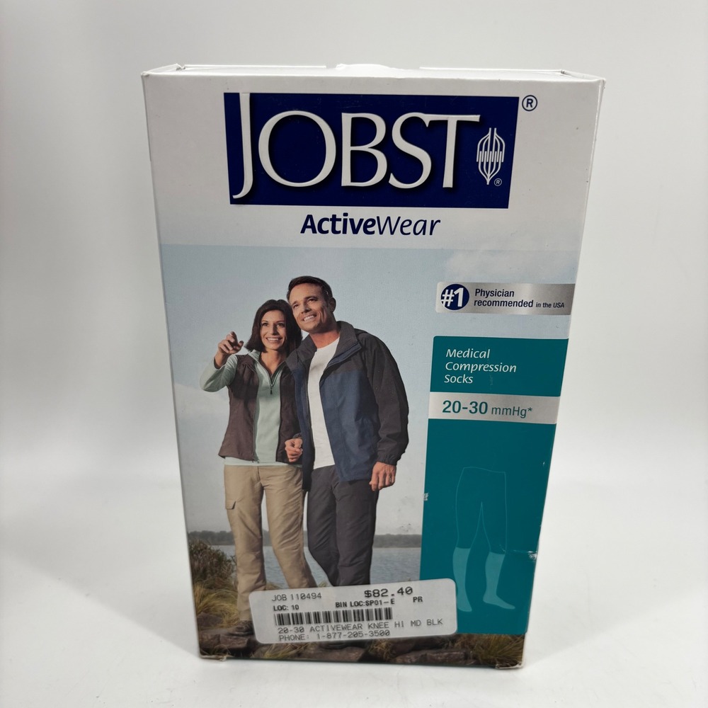 JOBST ActiveWear Medical Compression Socks 20-30 mmHg Knee High Medium Black